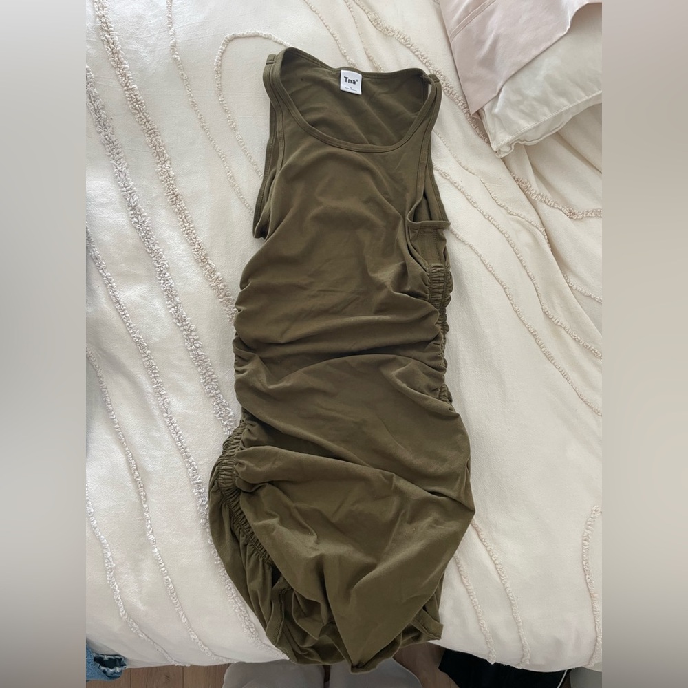 Olive Green TNA Rushed Dress